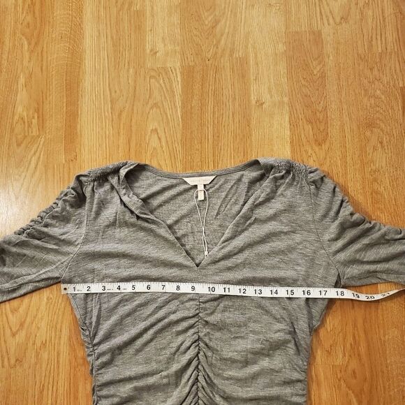 Rebecca Taylor Ruched Jersey Top in Heather Grey. - Picture 7 of 12